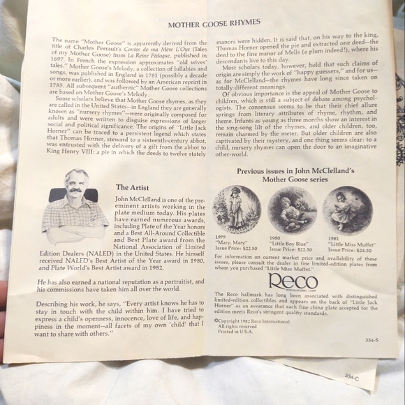 Reco Collector Plate-Limited Edition Plate # 3211H from Bradford Exchange -1982 - Picture 6 of 6